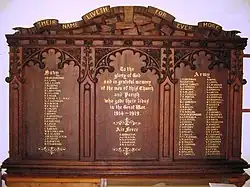 Memorial board kept in the museum's chapel.