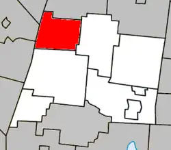 Location within La Haute-Yamaska RCM