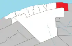Location within La Haute-Gaspésie RCM