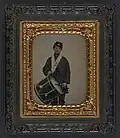 Samuel W. Doble of Company D, 12th Maine Infantry Regiment, with drum