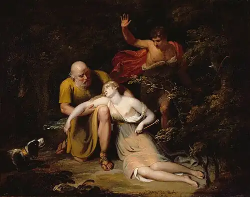 Dorinda, Wounded by Silvio, Is Sustained by Linco by Samuel Woodforde
