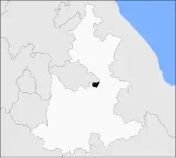 Location of the municipality in Puebla