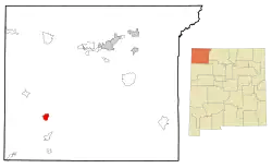 Location of Newcomb, New Mexico