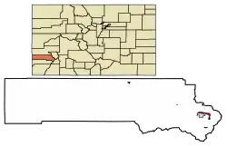 Location of Telluride in San Miguel County, Colorado