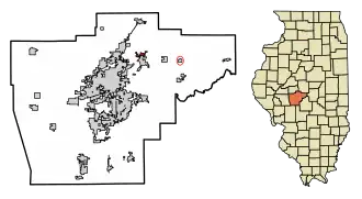Location of Spaulding in Sangamon County, Illinois.