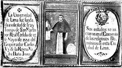 Oil painting commemorating the foundation of the University of Lima