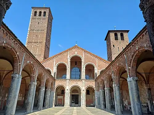 The Romanesque atrium at the Basilica of Sant'Ambrogio, Milan