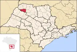 Location of the Microregion of Auriflama