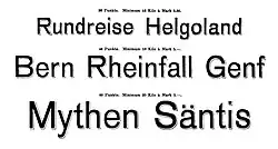 Schattierte Grotesk specimen