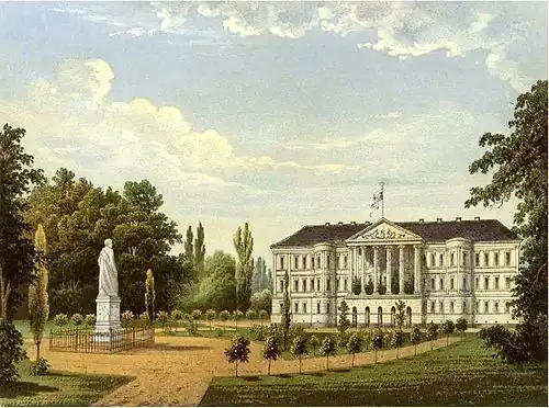The neoclassical Schloss Putbus by Alexander Duncker around 1860
