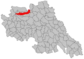 Location in Iași County