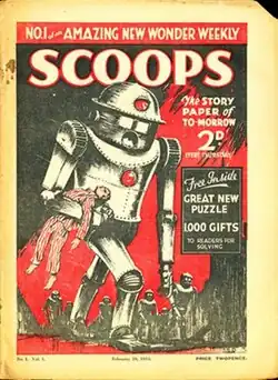 A giant robot holding the body of a man.