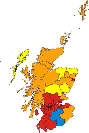 2005 map of Scottish Constituencies - Results