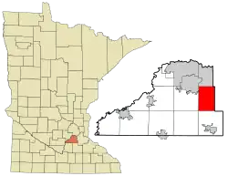 Location of the city of Credit River within Scott County, Minnesota