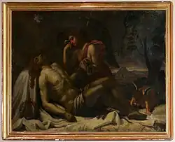 The fallen Christ mourned by angels, c. 1810