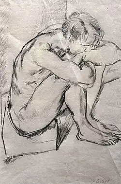 A sketching of David Garnett in 1915-17