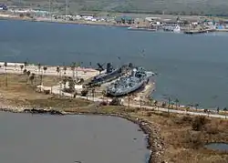 Damage in Seawolf Park following Hurricane Ike