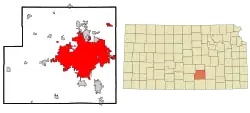 Location within Sedgwick County and Kansas