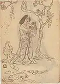 Lady under a Tree from Fujishima Takeji's sketchbooks