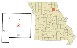Location of Shelbyville, Missouri