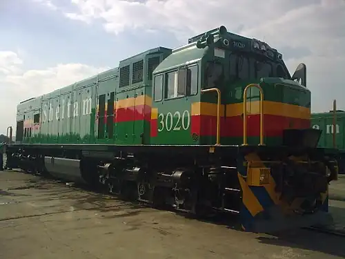 Photograph of the type of locomotive hauling the train