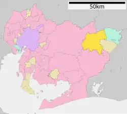 Location of Shitara in Aichi Prefecture