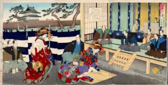 Shogun hearing a lawsuit at Fukiage (of Edo Castle)