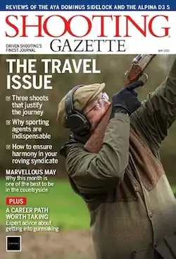 Cover of Shooting Gazette magazine showing a man shooting