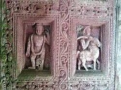 Decorated wooden doorway