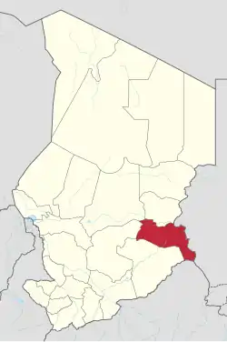 Map of Chad showing Sila.