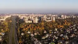 Bird's-eye view of Šilainiai district