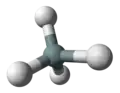 Ball-and-stick model of silane