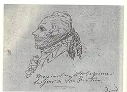Robespierre on the day of his execution; sketch attributed to Jacques Louis David