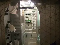 The waste disposal equipment in the backup Skylab at the National Air and Space Museum.