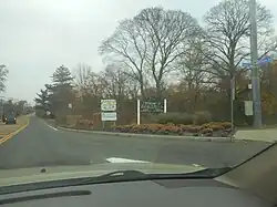 Sign welcoming motorists to Bohemia on Smithtown Avenue and the westbound service road of Sunrise Highway.