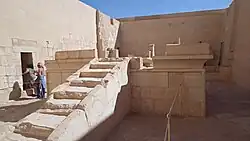 Massive limestone altar and staircase