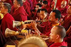 Tharlam Monastery Band Plays During Lamdre