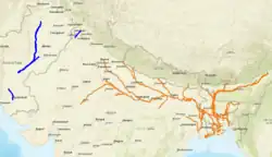 Old World river dolphin range