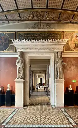 Neoclassical caryatids of the south wall of the Room of the Niobids, Neues Museum, Berlin, by Friedrich August Stüler, 1845-1850[28]