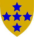 Southern Command Royal Army Pay Corps (Yellow with blue stars)