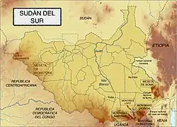 South Sudan Mountains with Boma Plateau.