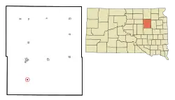 Location in Spink County and the state of South Dakota