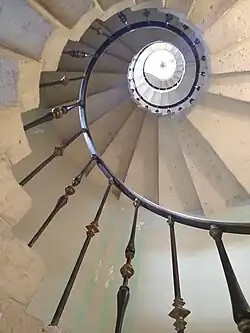 Spiral staircase inside the house.