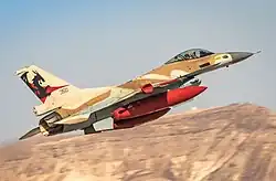 An F-16C Barak of the 115 Aggressor Squadron "Flying Dragon" in January 2021