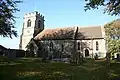 St Helen's Church, Kneeton, Nottinghamshire, mostly of 1879–90 by Ewan Christian except for the medieval west tower[166]