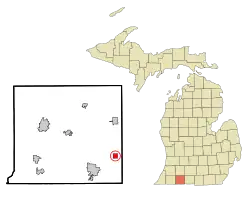 Location of Burr Oak with St. Joseph County, Michigan