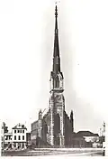 St. Matthew's church showing Warner's spiral with finial (a rare picture from 1883)