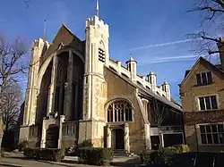 The west front of St Peter's Church, Ealing – amongst "the noblest churches we possess" – John Betjeman