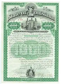 Image 26Consolidated Bond of the State of Louisiana, issued 6. July 1892 (from Louisiana)