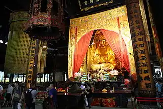 Buddha altar in the Puji Temple of Mount Putuo